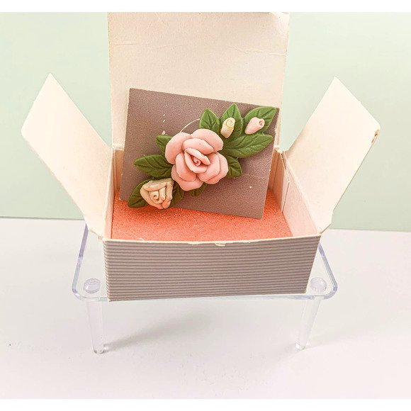 Avon Jewelry - Avon Porcelain Petals Rose Pin - 1987 - Original Box - Touch of Vintage Romance!